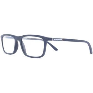 Emporio Armani - Clip Zonnebril - Blauw - Acetaat - Rechthoekig Montuur