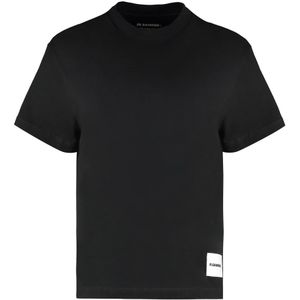 Jil Sander, Dames, Tops, Zwart, Maat: M Katoen,