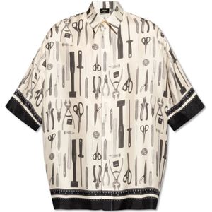 Fendi, Heren, Overhemden, Beige, Maat: M Zijde,