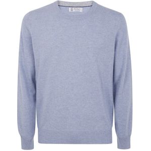 Brunello Cucinelli, Heren, Truien, Blauw, Maat: M Kasjmier,