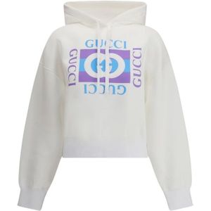 Gucci, Dames, Sweatshirts & Hoodies, Wit, Maat: M Katoen,