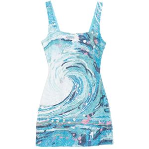 Staud, Dames, Jurken, Blauw, Maat: M Nylon,