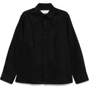 Jil Sander, Heren, Overhemden, Zwart, Maat: S Denim,