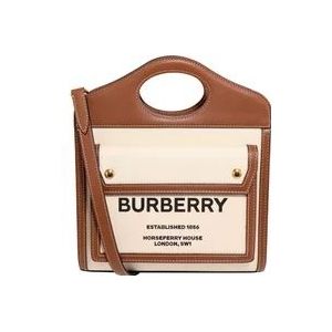 Burberry Beige Handtas met Verstelbare Schouderband , Beige , Dames , Maat: ONE Size