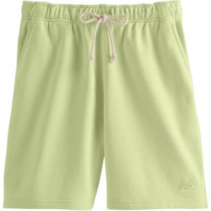 New Balance, Dames, Korte broeken, Geel, Maat: M Katoen,