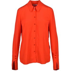Patrizia Pepe, Dames, Blouses & Shirts, Oranje, Maat: S Viscose,