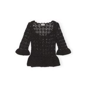 Ganni T-Hemden , Black , Dames , Maat: M