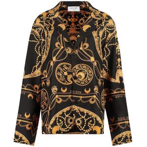 Marine Serre, Dames, Blouses & Shirts, Veelkleurig, Maat: XS Zijde,