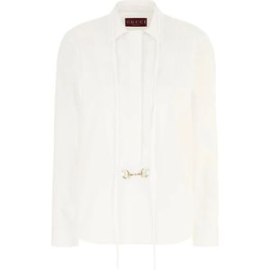 Gucci, Dames, Blouses & Shirts, Wit, Maat: S