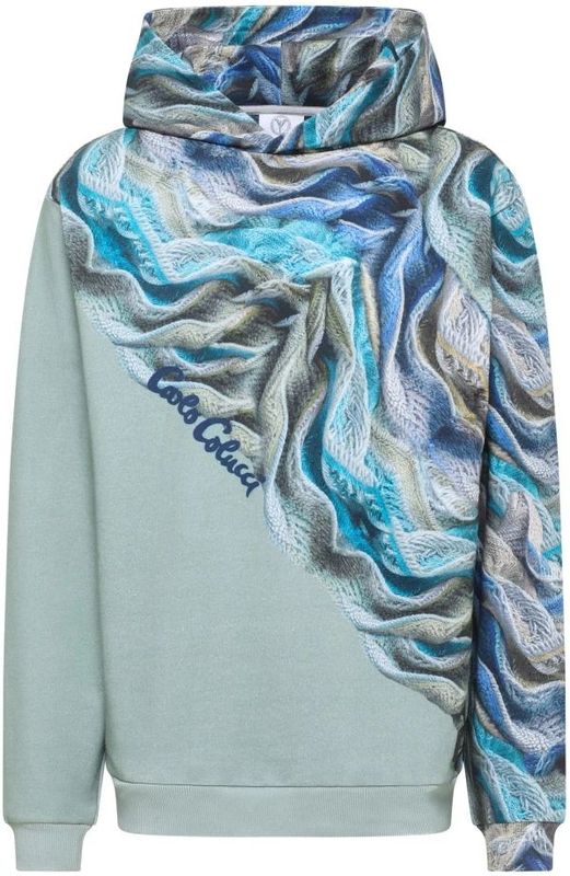 Carlo Colucci - Artificial Knit - Gebreide Hoodie - Blauw - Heren