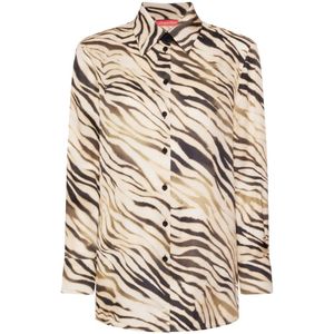 Elena Mirò, Dames, Blouses & Shirts, Beige, Maat: S