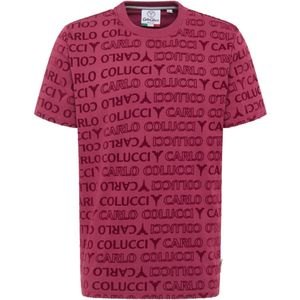 Carlo Colucci - Heren T-shirt - Rood - Stijlvol