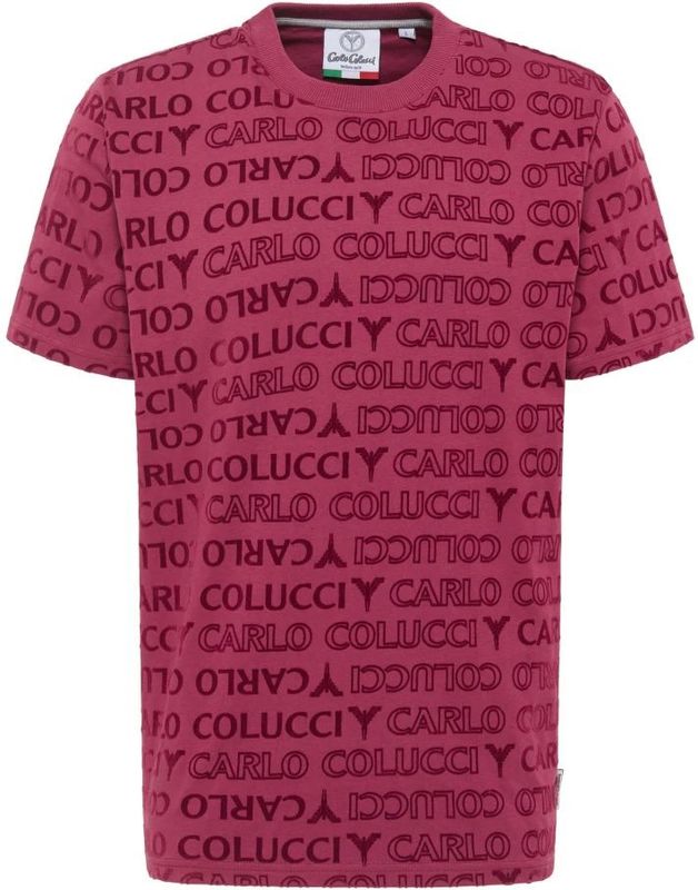 Carlo Colucci - Heren T-shirt - Rood - Stijlvol