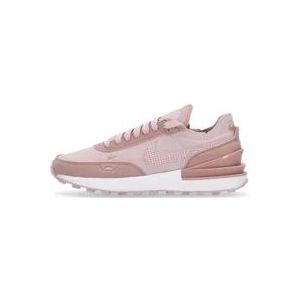 Nike Roze Wafel Lage Sneaker met Leren Swoosh , Pink , Dames , Maat: 36 EU