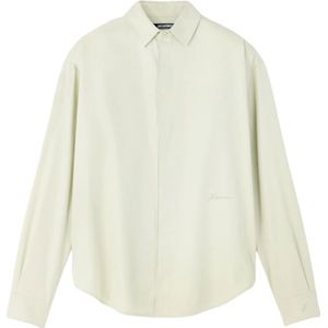 Jacquemus, Heren, Overhemden, Groen, Maat: L Katoen,