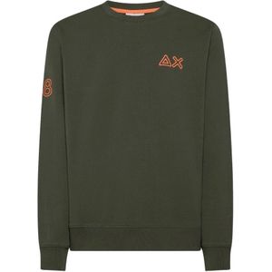 Sun68, Heren, Sweatshirts & Hoodies, Groen, Maat: S Katoen,