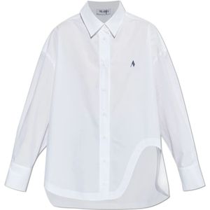 The Attico, Dames, Blouses & Shirts, Wit, Maat: 3XS Katoen,