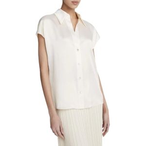Vince, Dames, Blouses & Shirts, Beige, Maat: M Zijde,