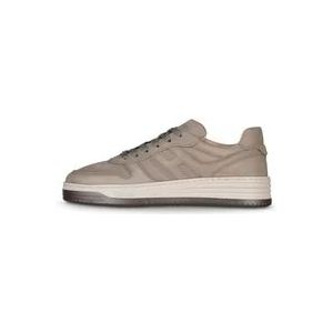 Hogan Leren Sneakers met Memory Foam Zool , Brown , Heren , Maat: 45 EU