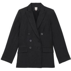 Ines de la Fressange Paris, Dames, Jassen, Zwart, Maat: S Leer,