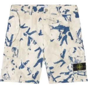Stone Island, Heren, Korte broeken, Wit, Maat: W32 Katoen,