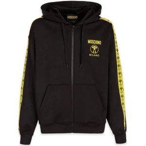 Moschino, Heren, Sweatshirts & Hoodies, Zwart, Maat: M
