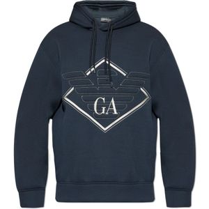 Emporio Armani, Heren, Sweatshirts & Hoodies, Blauw, Maat: M Modal,