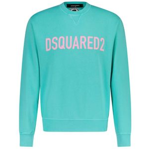 Dsquared2, Heren, Sweatshirts & Hoodies, Groen, Maat: M Katoen,