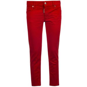 Dsquared2, Dames, Jeans, Rood, Maat: 2XS Denim,