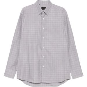 Brioni, Heren, Overhemden, Bruin, Maat: 2XL Katoen,