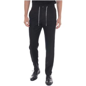 Marco Pescarolo, Heren, Broeken, Zwart, Maat: 4XL Zijde,