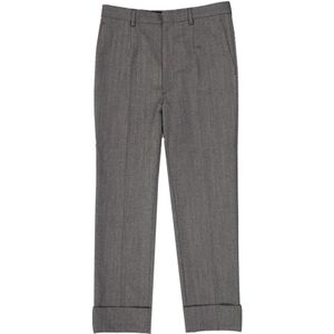 Prada Klassieke Wollen Broek , Gray , Heren , Maat: M