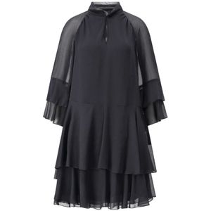 Luisa Cerano - Midi-jurk - Blauw - Elegante Ruches