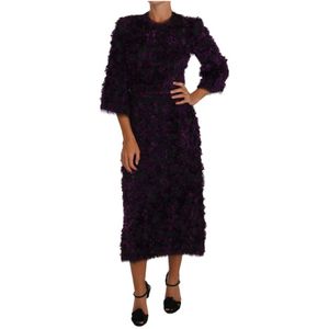 Dolce & Gabbana - Fringe Midi Sheath - Jurk - Paars