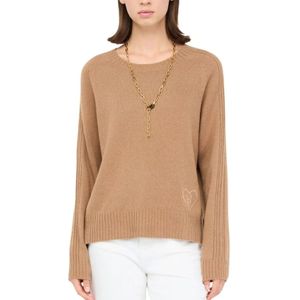 Liu Jo - Croissant - Rondgebreide Trui - Bruin - Dames