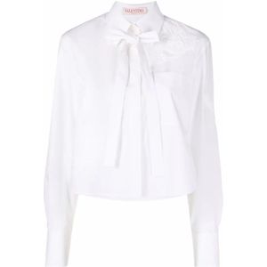 Valentino, Dames, Blouses & Shirts, Wit, Maat: L Katoen,
