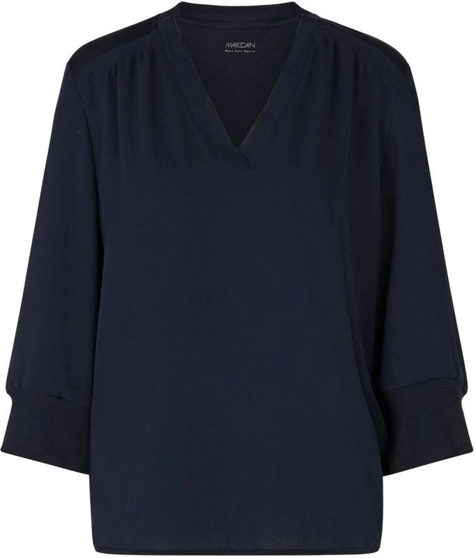Marc Cain - Blouseshirt - Regular Fit - V-hals - 3/4-mouwen