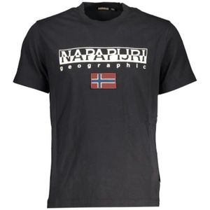 Napapijri, Heren, Tops, Zwart, Maat: S Katoen,
