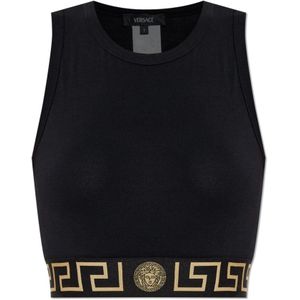 Versace, Dames, Tops, Zwart, Maat: XL Katoen,
