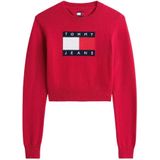 Tommy Jeans, Dames, Truien, Rood, Maat: XS Katoen,