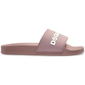 Dsquared2 Rubber slides met logo , Pink , Dames , Maat: 40 EU