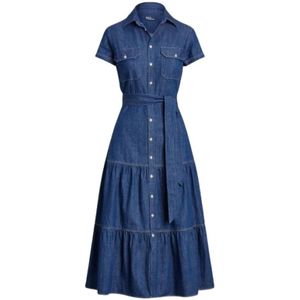 Polo Ralph Lauren, Dames, Jurken, Blauw, Maat: XS Denim,