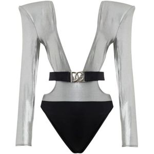 Dolce & Gabbana, Dames, Badkleding, Grijs, Maat: S Viscose,