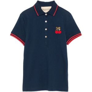 Valentino, Dames, Tops, Blauw, Maat: S Katoen,