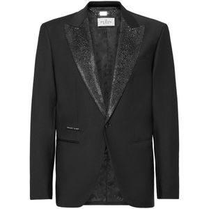 Philipp Plein, Heren, Jassen, Zwart, Maat: M Wol,