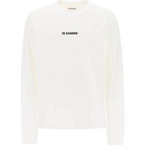 Jil Sander, Heren, Sweatshirts & Hoodies, Wit, Maat: XL Katoen,