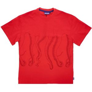 Octopus, Heren, Tops, Rood, Maat: L Katoen,