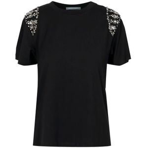 Alberta Ferretti, Dames, Tops, Zwart, Maat: S Katoen,