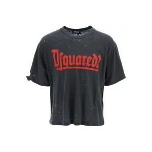 Dsquared2 Goth Iron T-Shirt , Gray , Heren , Maat: S