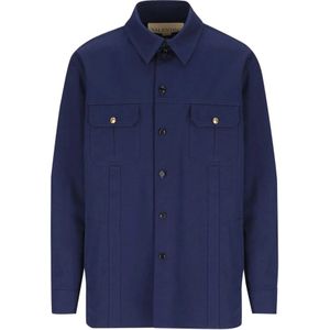 Valentino Garavani, Heren, Jassen, Blauw, Maat: L Katoen,